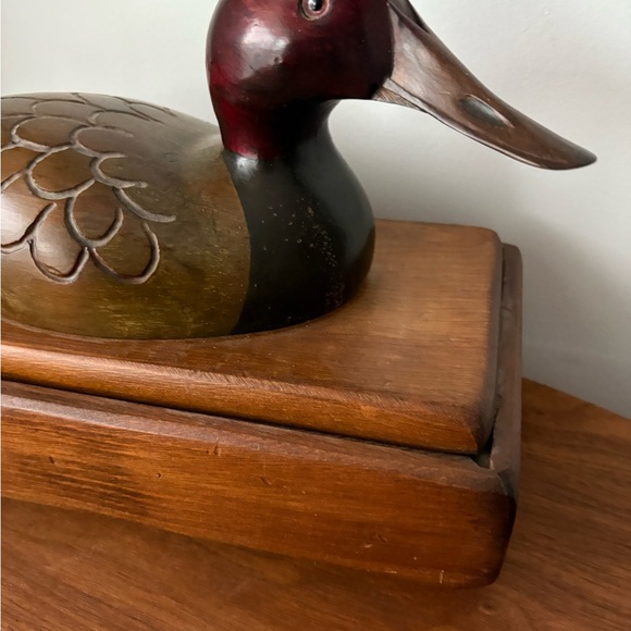 Ron Fisher Wooden Duck Figurine Storage Box Made in USA Storage Box Jewelry Box - Picture 11 of 15